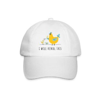 I will hendl this - Mama, Familie, Küken, Huhn - Baseballkappe - Weiß/Weiß - Vorne