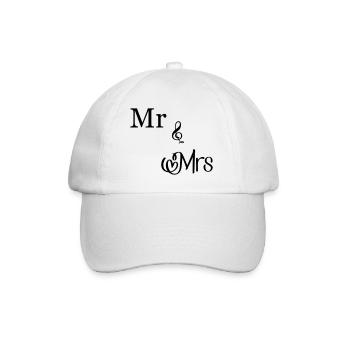 Mr and Mrs - Baseball Cap - white/white - Front