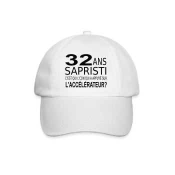 32 ans / anniversaire 32 ans / t-shirt 32 ans - Casquette classique - blanc/blanc - Devant