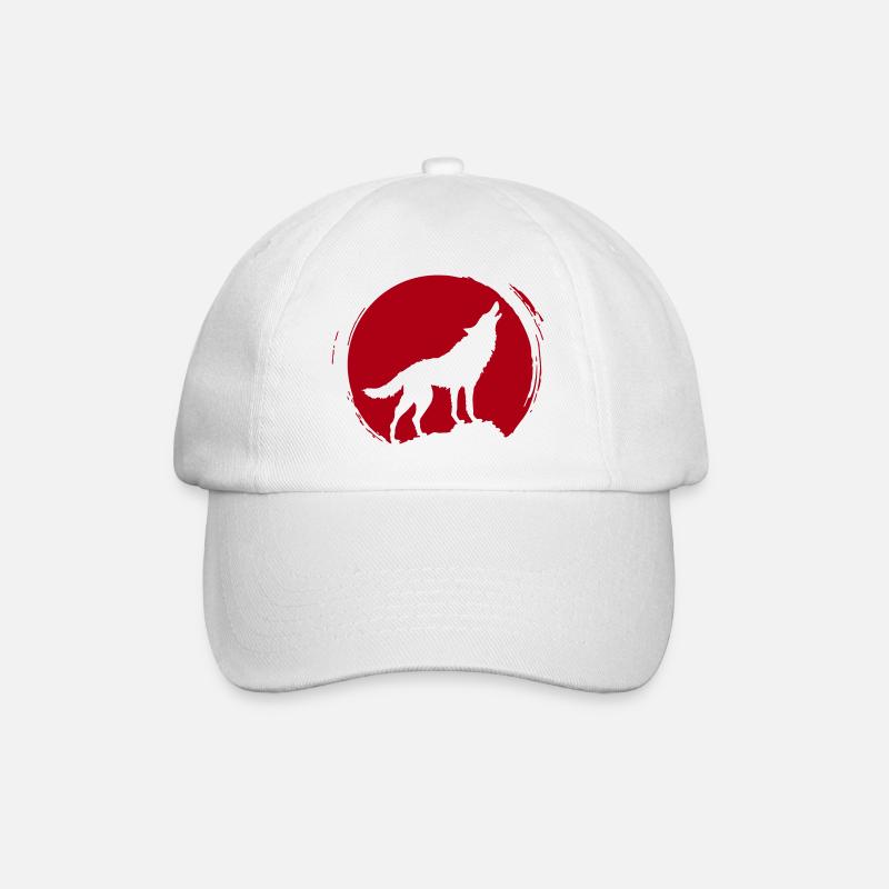 Heulender Wolf - Baseballkappe - Weiß/Weiß