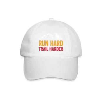 Run Hard. Trail Harder. - Baseball Cap - white/white - Front