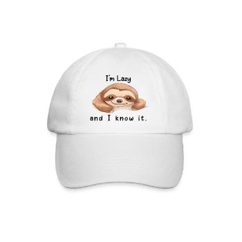 I ́m Lazy and i know it - Baseball Cap - white/white - Front
