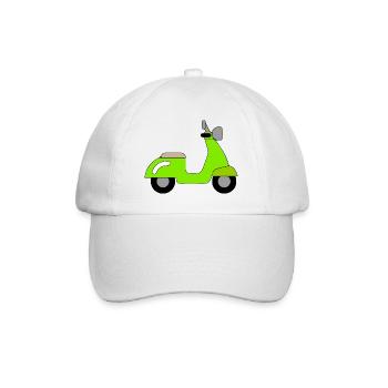grünes Mofa Design / Motorrad Design - Baseballkappe - Weiß/Weiß - Vorne