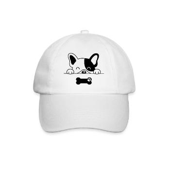 chien, dog, french bulldog - Casquette classique - blanc/blanc - Devant