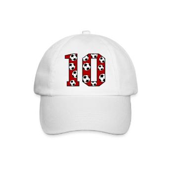 10th Birthday Football Red - Baseball Cap - white/white - Front