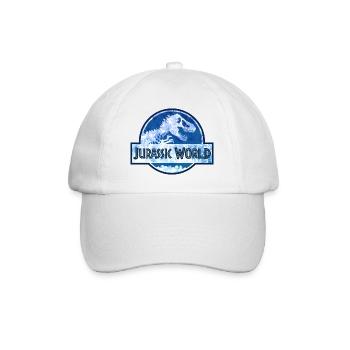 Jurassic World Classic Logo With T-Rex Blue - Baseball Cap - white/white - Front