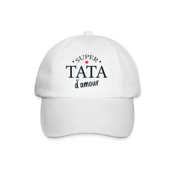 Super Tata D'amour - Casquette classique - blanc/blanc - Devant