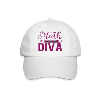 Math Diva, For all divas who love mathematics - Baseball Cap - white/white - Front