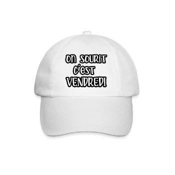 on sourit c'est vendredi - Casquette classique - blanc/blanc - Devant
