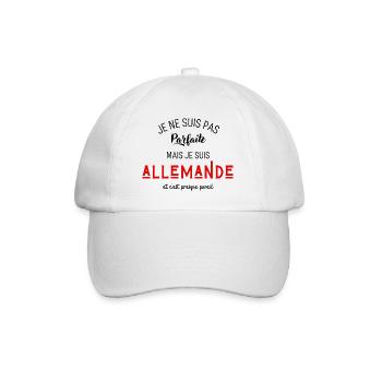 Pas parfaite mais allemande - Casquette classique - blanc/blanc - Devant