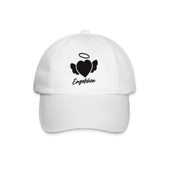 Engelchen mit Herz und Heiligenschein - Baseballkappe - Weiß/Weiß - Vorne