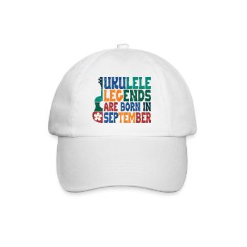 Ukulele Legends are born in September - Baseballkappe - Weiß/Weiß - Vorne
