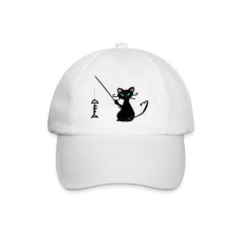 Pêcheur de chat noir - Casquette classique - blanc/blanc - Devant