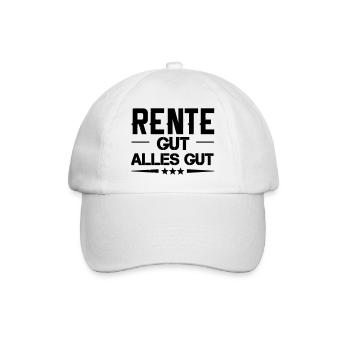 rente gut alles gut - Baseballkappe - Weiß/Weiß - Vorne