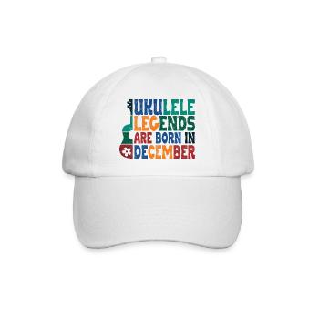 Ukulele Legends are born in December - Baseballkappe - Weiß/Weiß - Vorne