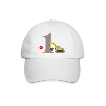 Bagger zum 1. Jubiläum - Baseballkappe - Weiß/Weiß - Vorne