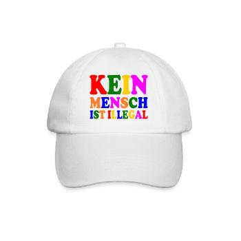 Kein mensch ist illegal - Baseballkappe - Weiß/Weiß - Vorne
