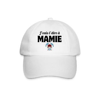 grand-mère, mamie, j'vais le dire - Casquette classique - blanc/blanc - Devant