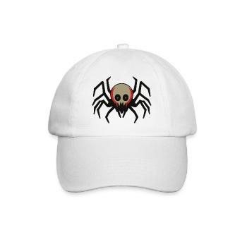 Skelettspinne: Gruselige Halloween-Kreatur - Baseballkappe - Weiß/Weiß - Vorne