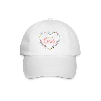 L’équipe de la mariée ! Coeur de fleur, personnalisable - Casquette classique - blanc/blanc - Devant
