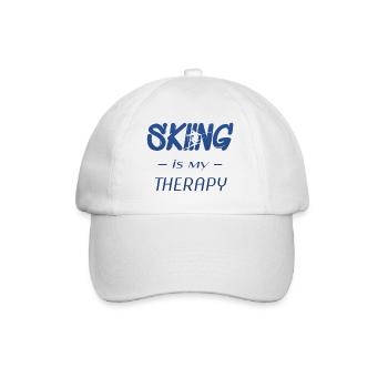skiing is my therapy - Baseballkappe - Weiß/Weiß - Vorne