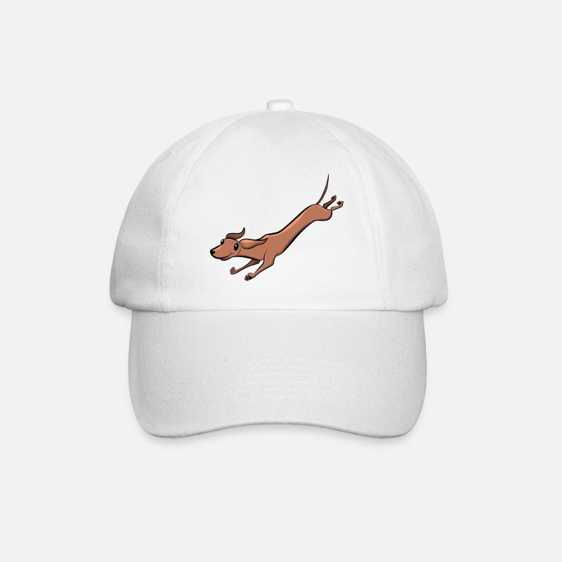 Dackel - Baseballkappe - Weiß/Weiß