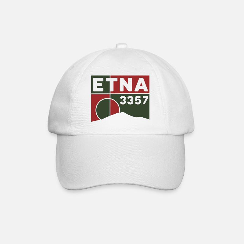 Etna Ätna Mongibello Vulkan Berg Sizilien Andenken - Baseballkappe - Weiß/Weiß