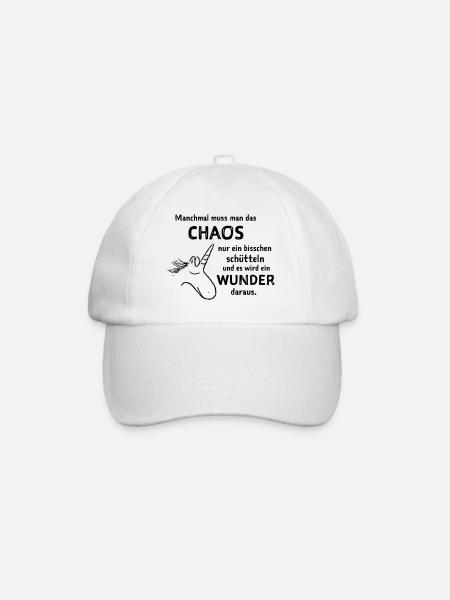 lustiger Spruch witzige Sprüche Chaos schütteln  - Baseballkappe - Weiß/Weiß