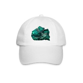 Fluorit grün Flussspat Mineral Kristall - Baseballkappe - Weiß/Weiß - Vorne