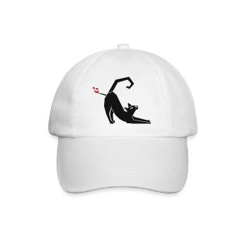 Furzende Katzen - Baseballkappe - Weiß/Weiß - Vorne