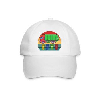 Müllwagen Liebe Müllabfuhr Kind Junge I Geschenk - Baseballkappe - Weiß/Weiß - Vorne