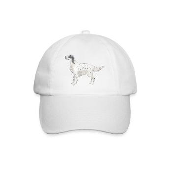 English Setter Lustige Hunde - Baseballkappe - Weiß/Weiß - Vorne