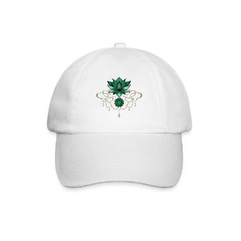 Grüner Lotus Chakren unalome - Baseballkappe - Weiß/Weiß - Vorne