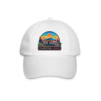 Retro Sunset Camping RV Crew - Baseball Cap - white/white - Front