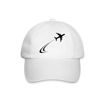 Flugzeug fliegt davon - Baseballkappe - Weiß/Weiß - Vorne