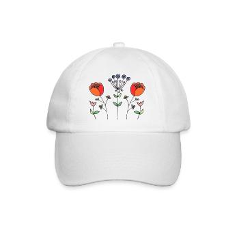 Flowers - Baseball Cap - white/white - Front