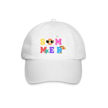 Sommer - Summer - Sommerliebe - Sonne - Sun - Baseballkappe - Weiß/Weiß - Vorne