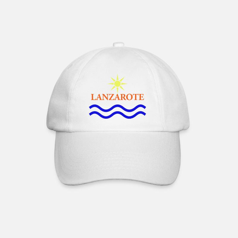 Lanzarote Sun and Waves Design - Baseball Cap - white/white