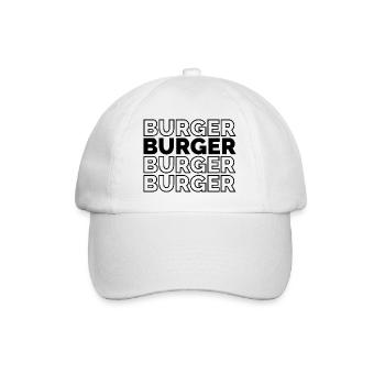 Burger Répétition Police Nourriture Délicieux Logo Icône - Casquette classique - blanc/blanc - Devant