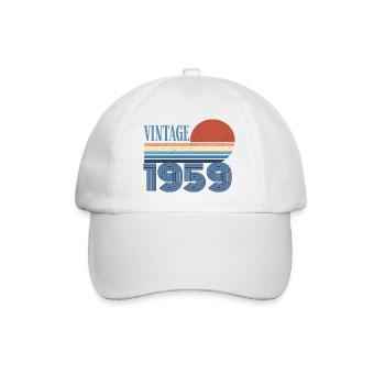 Jahrgang 1959 - Baseballkappe - Weiß/Weiß - Vorne