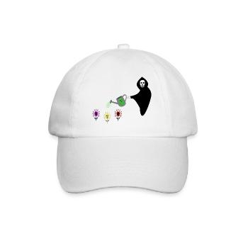 Faucheuse arrosant le jardin de Skull Flowers - Casquette classique - blanc/blanc - Devant
