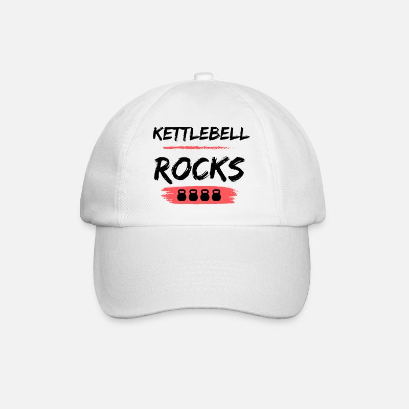 Kettlebell ROCKS Shirts - Baseballkappe - Weiß/Weiß