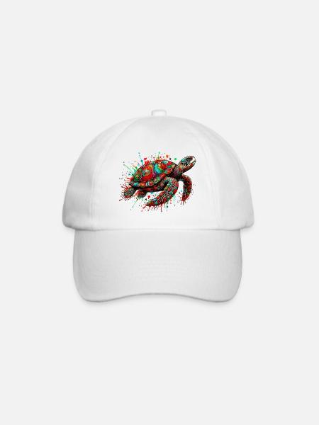 Schildkröte - Baseballkappe - Weiß/Weiß