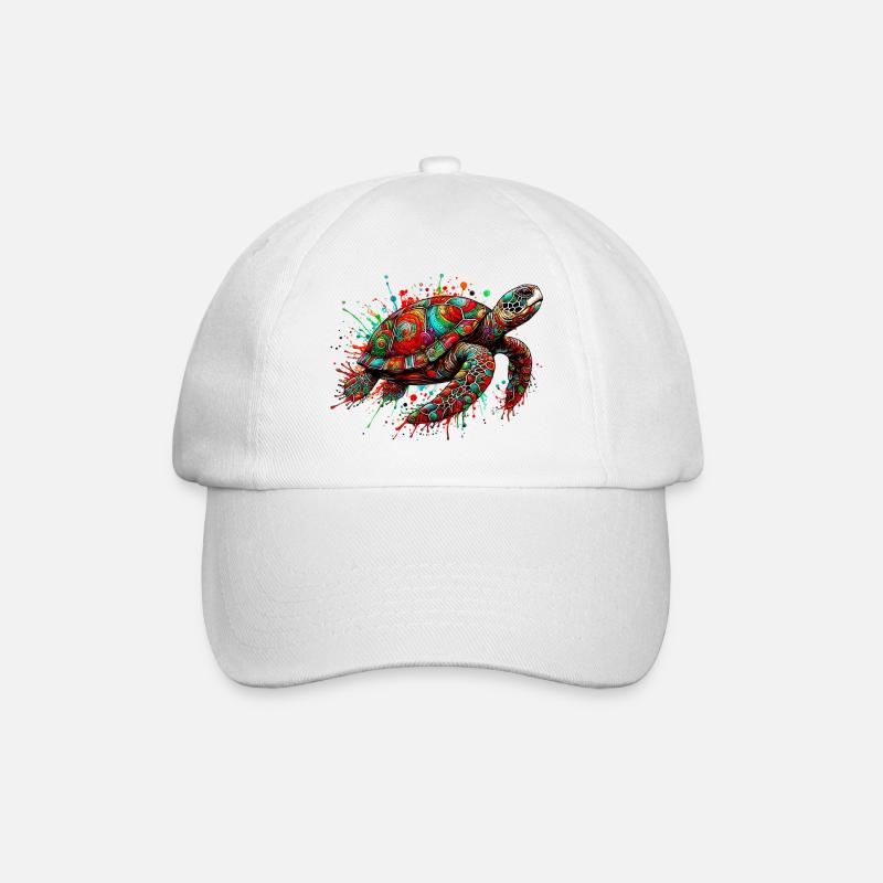 Schildkröte - Baseballkappe - Weiß/Weiß
