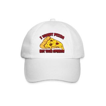 Je veux de la pizza, pas votre opinion 3 - Casquette classique - blanc/blanc - Devant