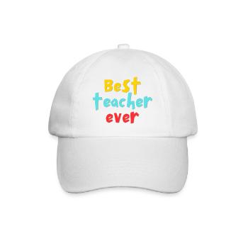 Meilleur professeur de tous les temps - Casquette classique - blanc/blanc - Devant