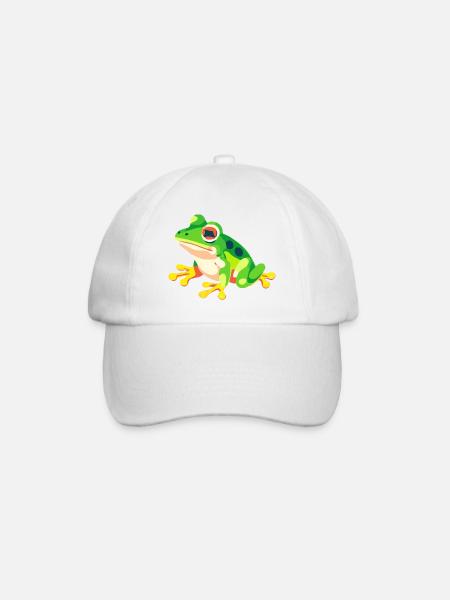 Frosch - Baseballkappe - Weiß/Weiß
