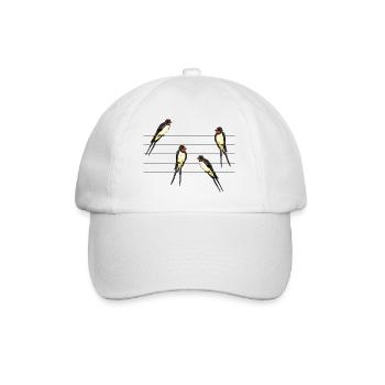 Vögel - Baseballkappe - Weiß/Weiß - Vorne