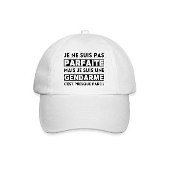 Je ne suis pas parfaite mais je suis gendarme - Casquette classique - blanc/blanc - Devant