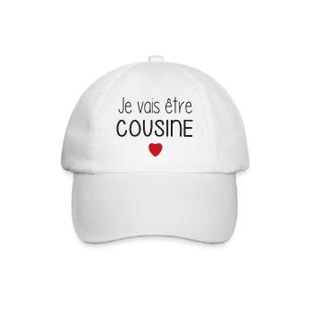 I'm going to be a cousin - heart - Baseball Cap - white/white - Front